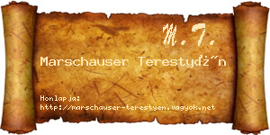 Marschauser Terestyén névjegykártya